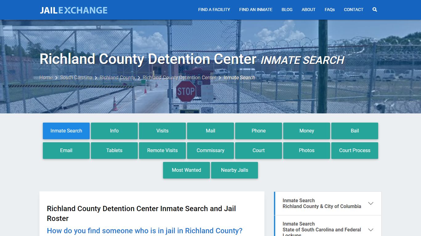 Richland County Detention Center Inmate Search - Jail Exchange