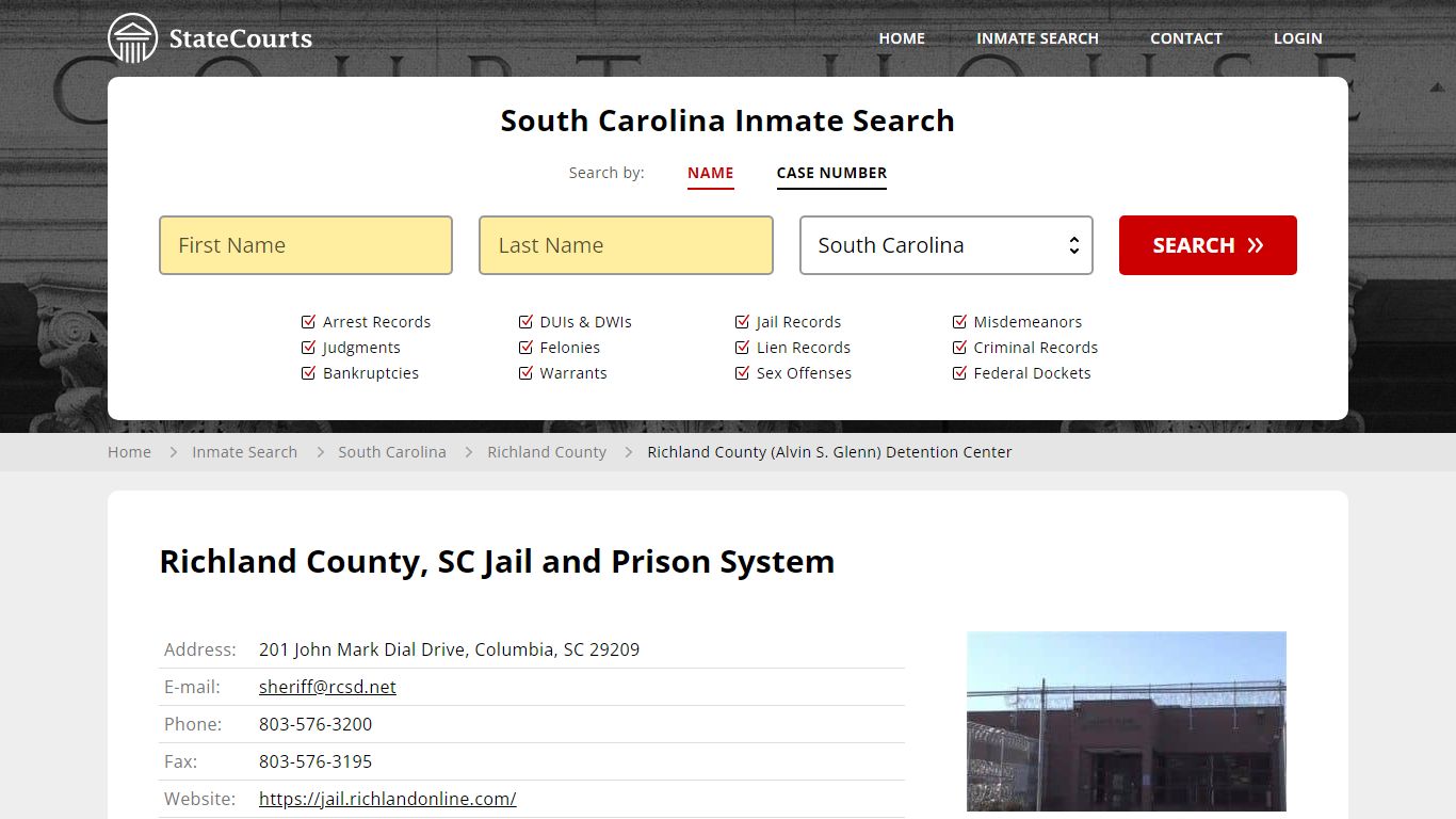 Richland County (Alvin S. Glenn) Detention Center Inmate Records Search ...